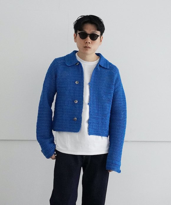 KAIKO 青 カーディガン　CROCHET BLOUSON 3/17 関ジャニ∞ 新ビジュアル 村上信五 衣装 【KAIKO】 CROCHET