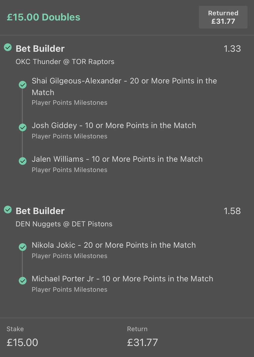 SS_Bets84's tweet photo. BOOOMMMM WINNERRRR!!! πππβ
β
β
1-0 in the NBA last night!
LIGHTWORK ππ€πΈ
Onto todays bets!
#NBA #NBAWinner #NBAPicks #NBAProps #NBAParlay #GamblingTwitter #BettingTips #Winner https://t.co/S343a128Kf