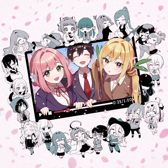 100カノアニメ化おめでとうございます!!!みんなが動いて喋るのがとっても楽しみです! #100カノファンアート 