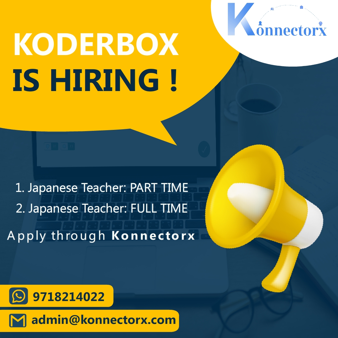 konnectorx's tweet photo. Apply through Konnectorx 

1. Japanese Teacher ( FULL-TIME)
https://t.co/ZfC0sGM291

2. Japanese Teacher (PART-TIME)
https://t.co/wj1T1CBo02
#konnectorx  #japanese #teaching #jlptn3 #jlptn2 #japan #indiansinjapan #jobs #parttime #fulltime #hiring #hiringnow #hire #teachingvacancy https://t.co/C5bQ3kCLRO