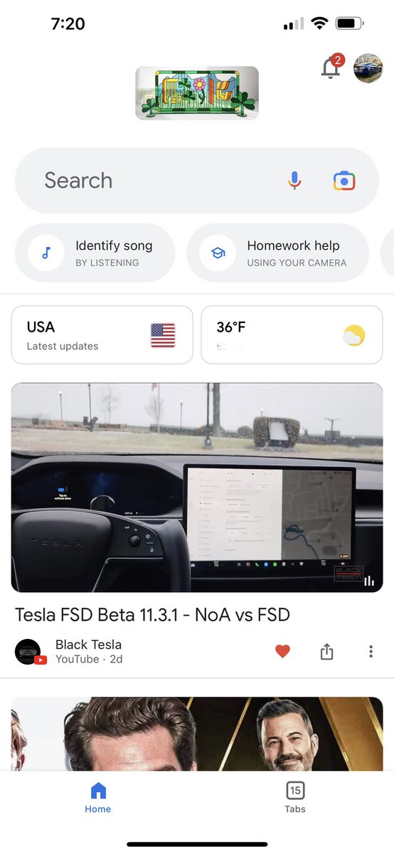 NorthShorePlaid's tweet photo. I think it’s pretty cool that @blktsla now shows up in my initial Google search window. Gives me articles and topics that I search often! Congrats buddy! Love your videos!!! #Tesla #PlaidModelS https://t.co/l8LCCXqCzN