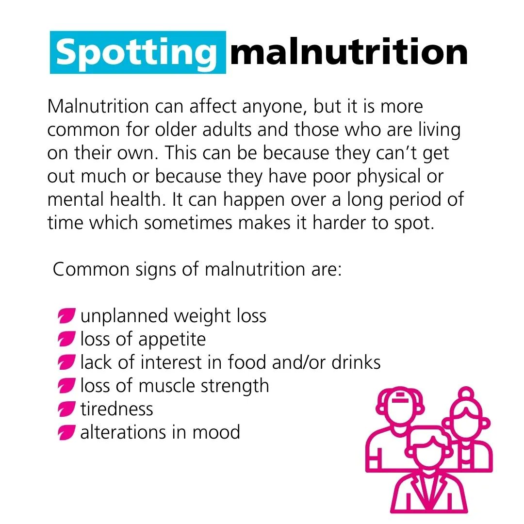 BDA_Dietitians's tweet photo. This #NHWeek we're sharing information about malnutrition. #Malnutrition is a condition that happens when you do not get the correct amount of nutrients from your diet. 

Find out more: https://t.co/8ujNdmpdQe 

@BDA_olderpeople @NHWeek https://t.co/gsugrLQsCf