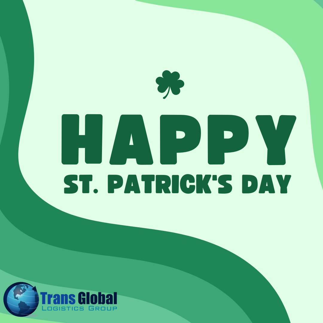 TRANSGLOBALAUTO's tweet photo. Wishing all our Customers Happy St. Patrick's Day 🍀

Remember to wear something green for luck and enjoy the day! 🍀🌈💰

#StPatricksDay #stpatricksday2023 #logistics #shipping  #shippingindustry #luck #luckoftheirish #Irish #USA #IrishCelebration https://t.co/THHwPx38Yb