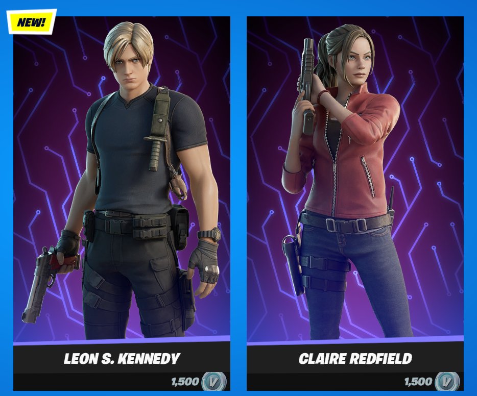 Fortnite: Leon e Claire, de Resident Evil 2, são as novas skins do