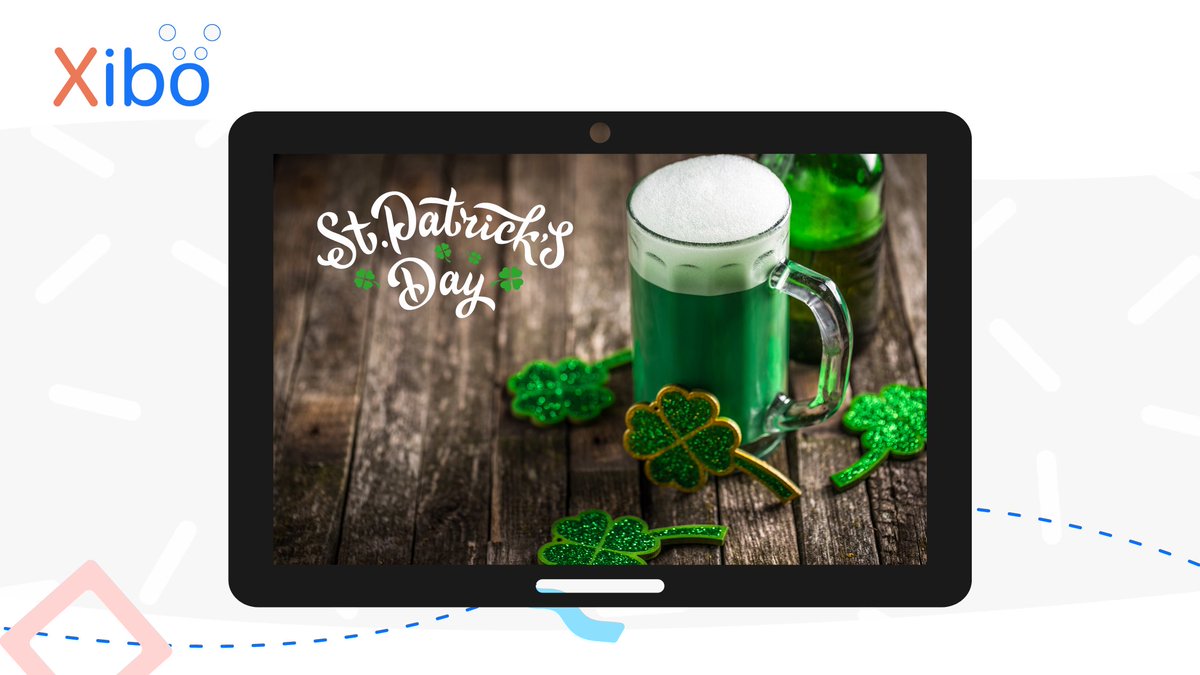 xibosignage's tweet photo. 🍀 Happy St Patrick's Day! 🍀

How are you using Xibo to display your Paddy's Day special offers / discounts / menus? Pop your photos in the comments! https://t.co/E3Mc1ipMqs