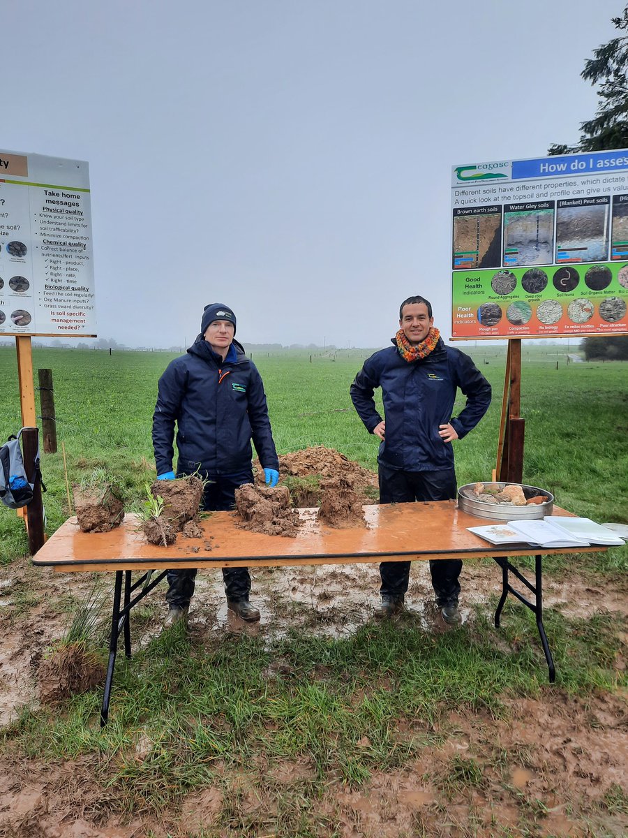Soilmicrobio's tweet photo. Despite the weather not playing ball we'd a fantastic time at the #FarmingForSoilHealth field day in #TeagascJC. Great #SoilHealth discussions with a very engaged crowd. Thanks to all the #GSB2023 @theGSBI scientists &amp; @teagasc staff for great displays. https://t.co/sKblS1HvWx