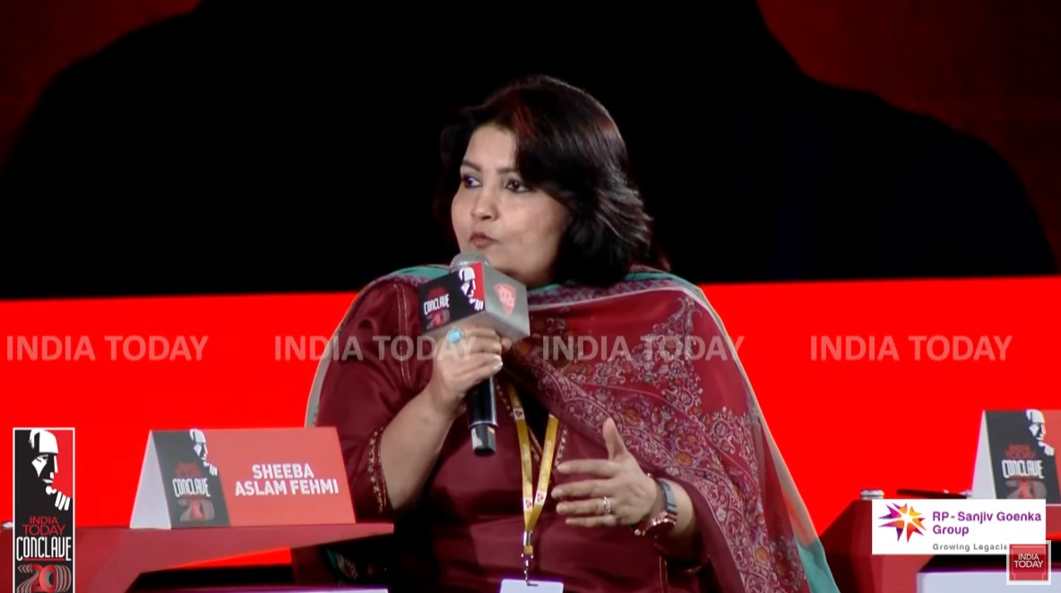 Now According to her, no one forces Muslim women to give up their favorite clothes.
#SheebaAslamFehmi at the #IndiaTodayConclave