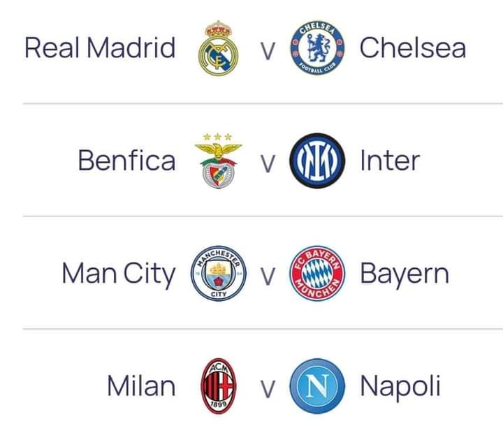 AdelpheKabore's tweet photo. #LDC: Voici les différentes combinaisons. Sur la page vous aviez été nombreux à envisager le choc Manchester City # Bayern !

#Iwili #LDC https://t.co/nZLEdZa727