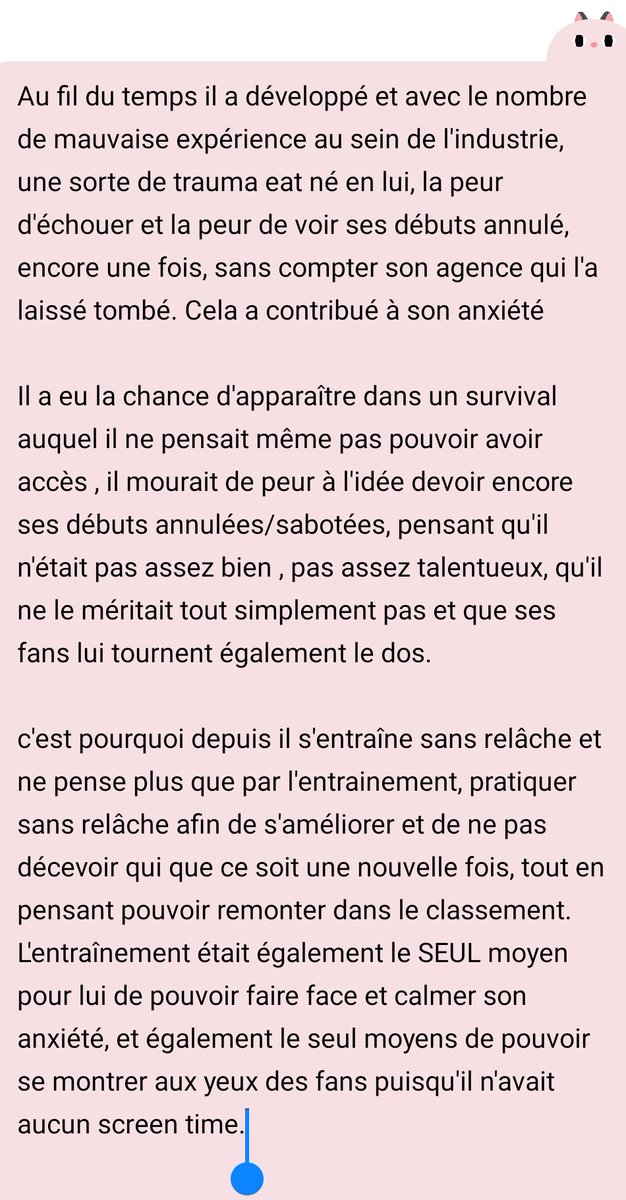 17.03.23 || TRADUCTION 

Voici la traduction du parcours de #MAJINGXIANG en tant qu'artiste, n'hésitez pas à lire pour d'avantage comprendre son point de vu et son comportement 

©: malgoraekokkiri
________
#BOYSPLANET #보이즈플래닛 #마징시앙 #马靖翔