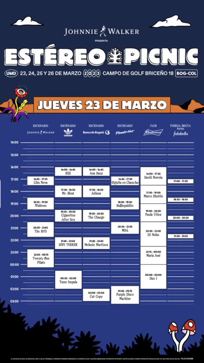 memoospi's tweet photo. Horarios del @Festereopicnic_ en formato vertical para ponerlo de fondo de pantalla en el celular 🙌
#FEP2023 https://t.co/z3As7dvqlt