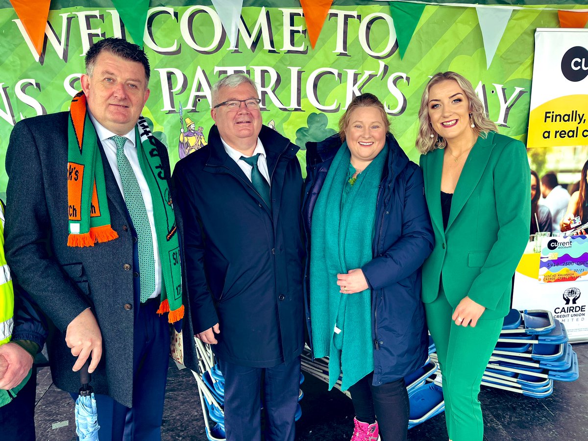 damiengeoghegan's tweet photo. What a fantastic afternoon in Dungarvan as #StPatricksDay2023 parade returned after a 4 year absence! Great to see such a massive crowd &amp; fantastic floats!The clubs/societies/businesses did us proud! And of course Grand Marshal @Tina_Desmond was fantastic! A great day all round! https://t.co/RHaCufA061