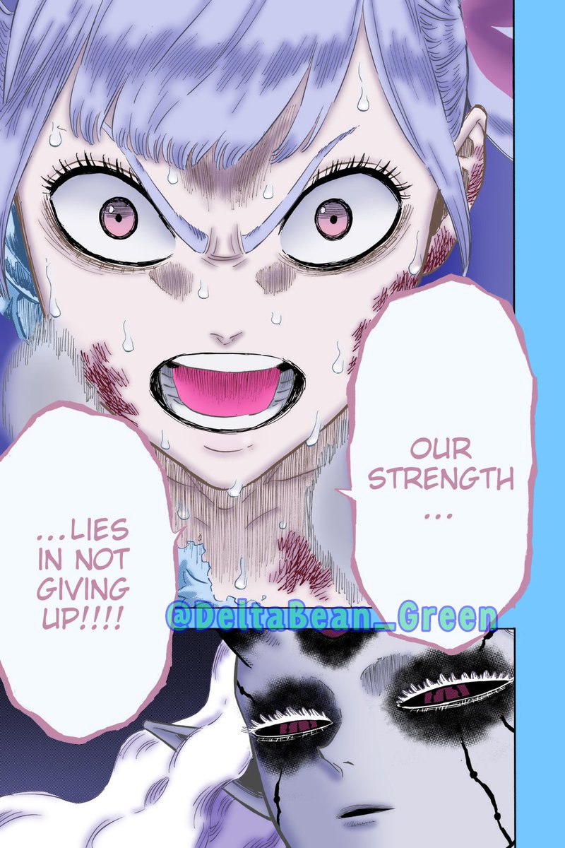 Delta_Green03's tweet photo. "Our strength...lies in not giving up!!!!"
Black Clover, Chapter 300
#BlackClover #mangacoloring #NoelleSilva #Megicula https://t.co/yWmu3s3Ou5