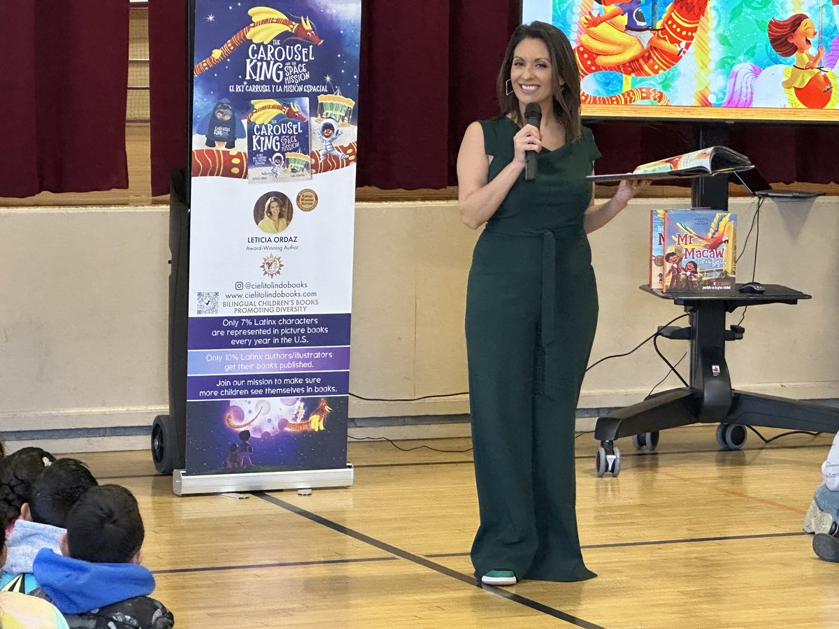 WoodlandSchools's tweet photo. Thank you @LeticiaOrdazTV for visiting Beamer Elementary School on Thursday and reading your new bilingual book, "The Carousel King and the Space Mission"! Our students had a great time reading in English and Spanish with you!
#WeAreWJUSD #CarouselKing https://t.co/0vLFlewChh