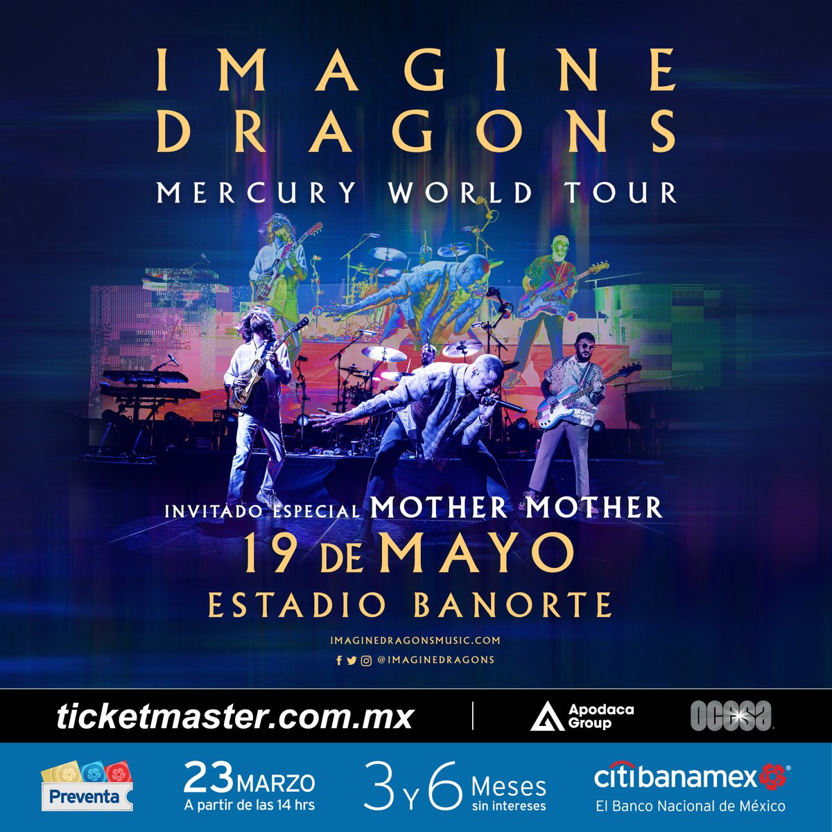 ocesa_rock's tweet image. El #MercuryWorldTour hace parada en tierras regiomontanas💥¡Prepárense para sentir todo el poder de @Imaginedragons!⚡⚡⚡

#PreventaCitibanamex: 23 marzo