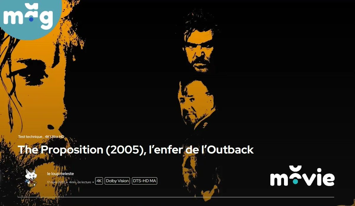 MaGMovieandGame's tweet photo. Le test #4KUltraHD 📀 du néo-western crépusculaire #TheProposition 🌄 (2005) est à découvrir sur MaG. @BFI
L'article ➡️ https://t.co/cf1RgPrMBu https://t.co/ldEcA99KAT