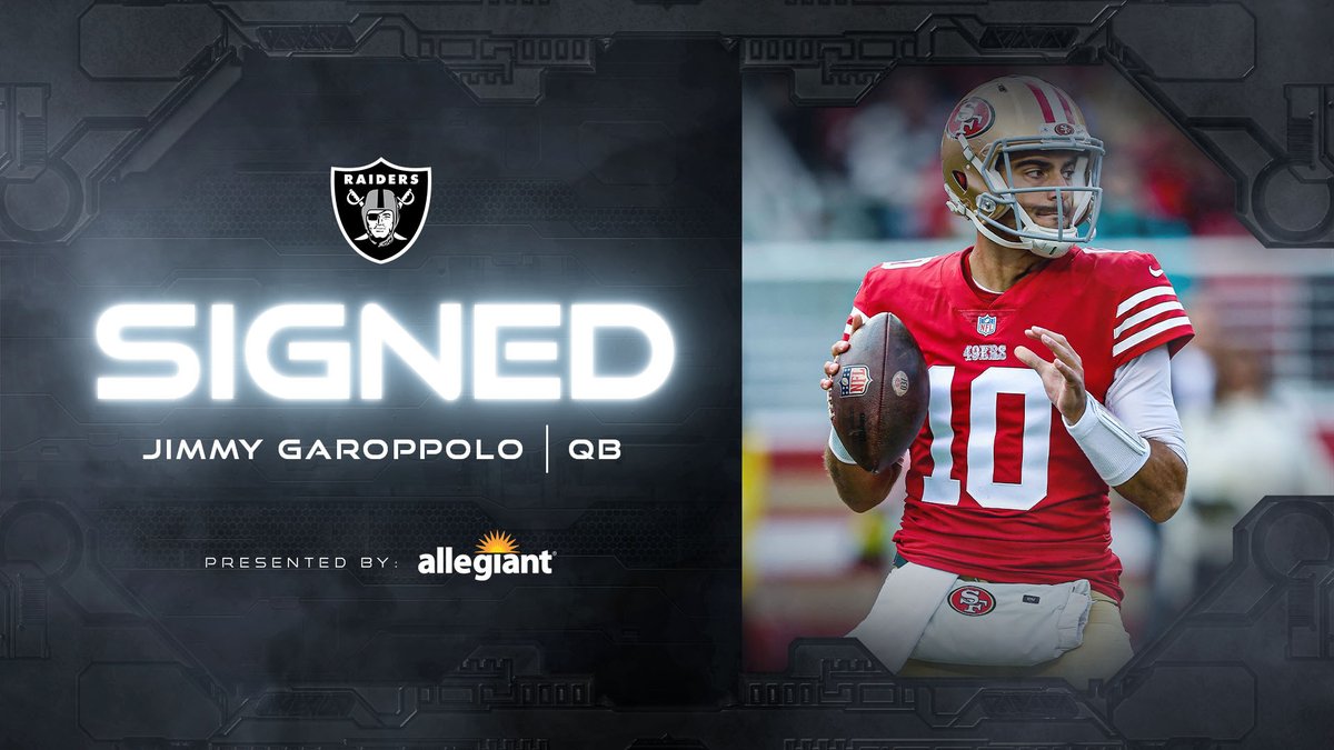Feels great, baby!!

We have signed unrestricted free agent QB Jimmy Garoppolo » bit.ly/3JKD7xH