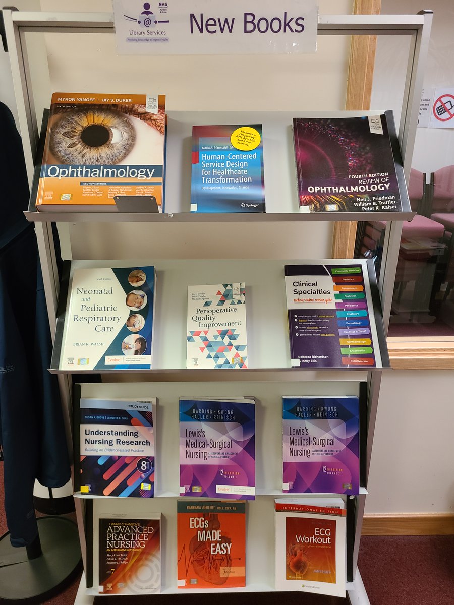 NHSAAALibrary's tweet photo. It's #NewBookFriday again at Crosshouse, and one of our titles this week has a chapter by some of our very own NHS Ayrshire & Arran staff!π N.B. You don't get a prize for guessing that it's the one with the big yellow sticker on it, just borrowing the books is prize enough!π https://t.co/4jCVqeto6K