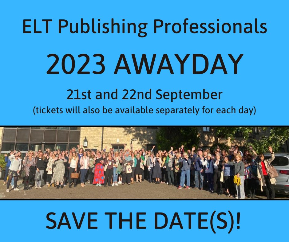 FreelancePPs's tweet photo. AWAYDAY CONFERENCE NEWS!
This year we are offering workshop sessions exclusively for freelancers on the Thursday, in addition to the usual main Friday event. Please make a note of the dates. More info soon. We hope to see you there!
#CPD #ELTpublishing #ELTfreelancers https://t.co/eQTEcKY0ab