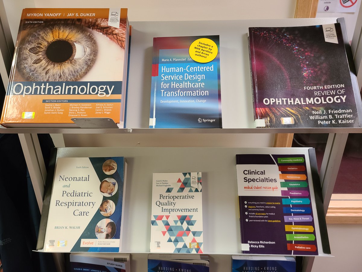 NHSAAALibrary's tweet photo. It's #NewBookFriday again at Crosshouse, and one of our titles this week has a chapter by some of our very own NHS Ayrshire & Arran staff!π N.B. You don't get a prize for guessing that it's the one with the big yellow sticker on it, just borrowing the books is prize enough!π https://t.co/4jCVqeto6K