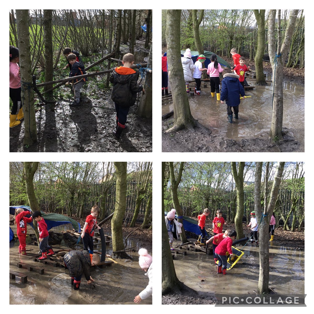 Miss Davies’ class have had a fantastic (and muddy!) afternoon in Forest School! The children loved making dens, mud balls and playing in the big puddle! 🍃🍂🥾🧦🐛