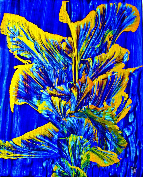 joyce_dickens's tweet photo. Art of the Day: "Gold On Blue Bouquet". Buy at: https://t.co/UAPXGVza5X https://t.co/sYpWlGDmTj