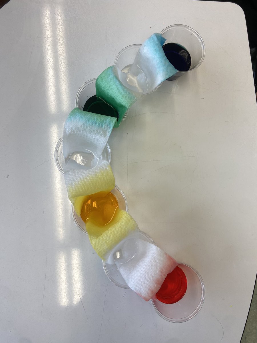 shanks_chelsea's tweet photo. Walking water science experiment today! 🌈 #whitmanSmilesAndShines @DeneanChiumento https://t.co/FvSk1Y4Wwp