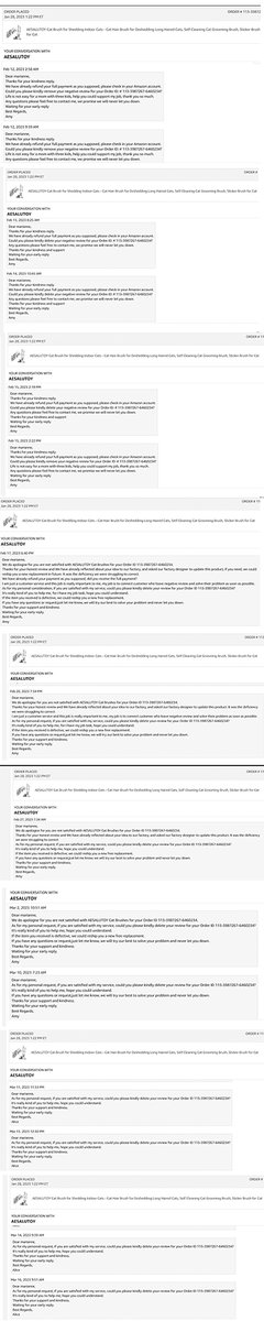 Buy on <a href="/amazon/">Amazon</a> &amp; then have a seller harass u 2 delete ur negative review? No? I have. And guess who's doing zip? Yup. The ZON.  "Oh, we're sorry &amp; we've opened an investigation..." A month of messages requesting I delete my review as quid pro quo for a refund, and NADA!