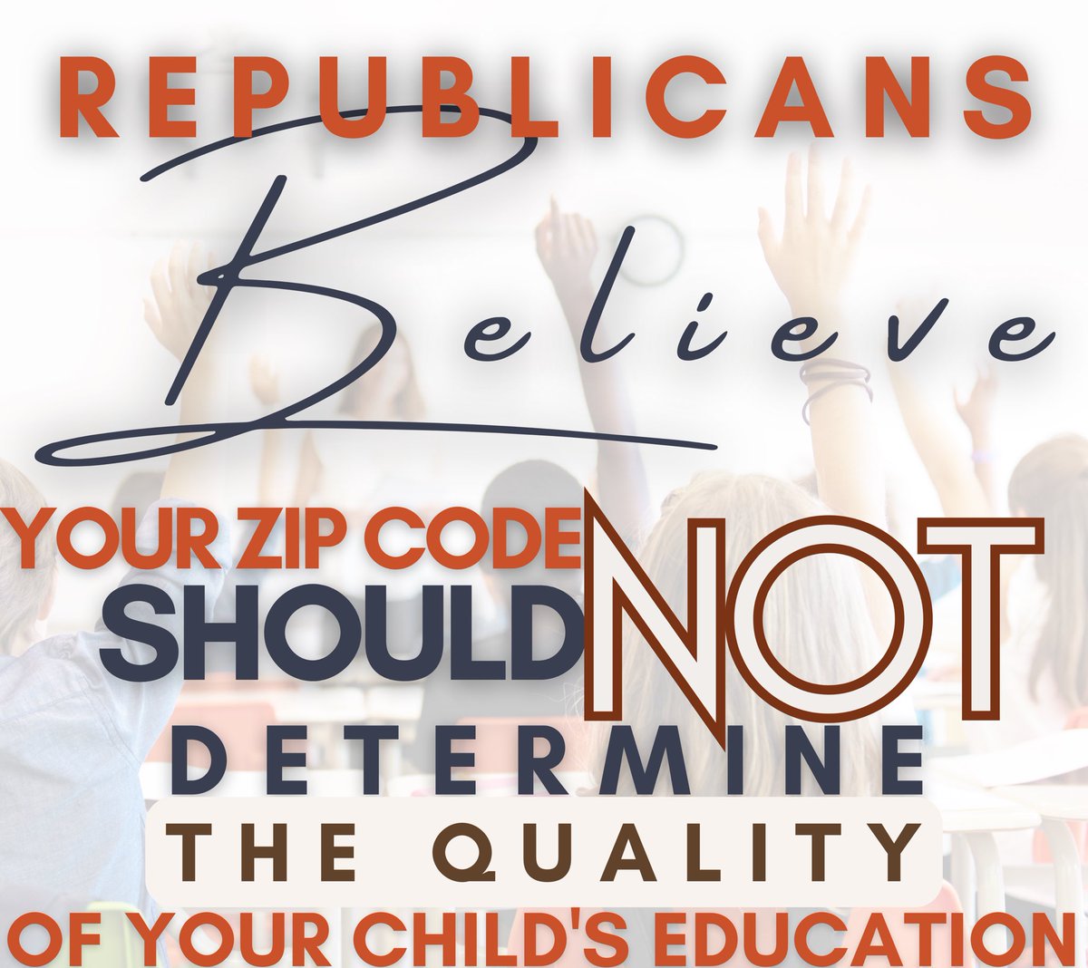 What do Republicans believe? For one, students and families shouldn’t be trapped in failing school districts due to income or zip code‼️✏️#nmpol