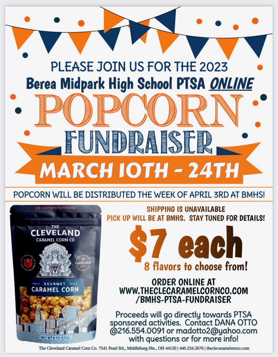 BmhsPtsa's tweet photo. ONE WEEK LEFT TO GO!!! 🍿

“POP” into spring with our popcorn fundraiser!! There are 8 yummy flavors to choose from! The money raised will go towards PTSA sponsored events! Please share! Click on the link to place your order! 🍿

https://t.co/vUq2rMpn39 https://t.co/Sq8owuCtSK