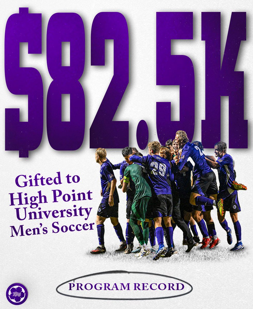 HPUMSOCCER's tweet photo. THANK YOU! 
With your support, our program raised a Single Day Record of $82,575 on Wednesday for the #DayForHPU at @HighPointU. 

Shoutout to the @HPUPantherClub for all their help. #GoHPU https://t.co/EI9w6SDc4u