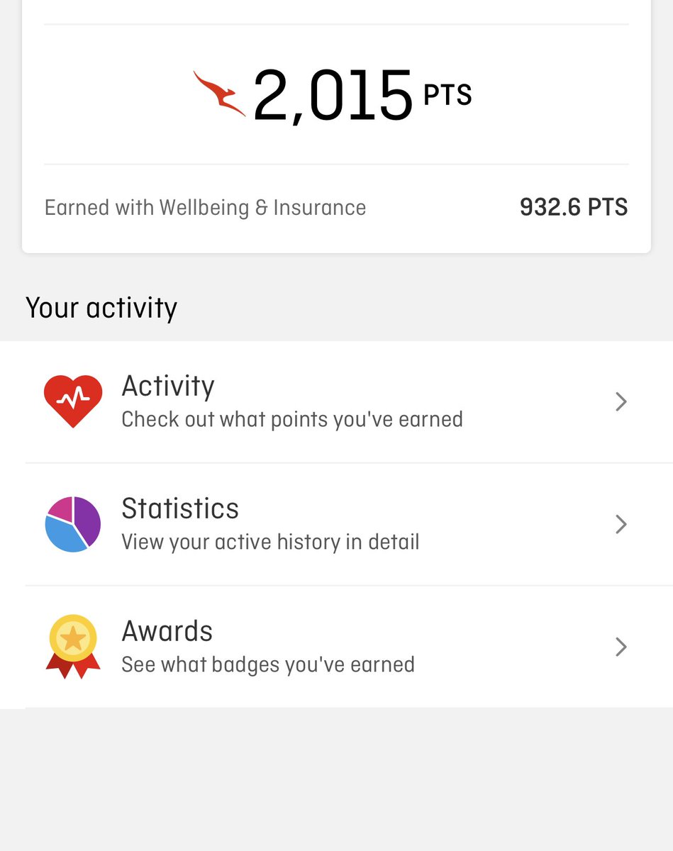 manasaau's tweet photo. Had signed up @Qantas #WellBeing app and synced #AppleActivity it long ago and forgotten about it. 🙆🏼♀️
Today, logged into the app and was surprised to see the reward points accumulated. ☺️
Hopefully, I can use it for my next ✈️
#QantasWellbeing https://t.co/tQo97oArMk