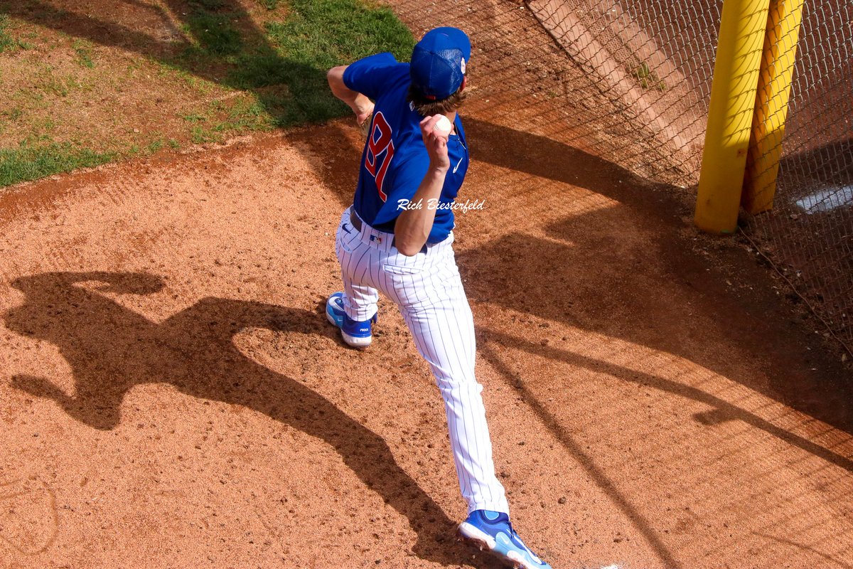 A little different angle of <a href="/Cubs/">Chicago Cubs</a> pitcher <a href="/Blake_Whitney14/">Blake Whitney</a> warming up in the bullpen than I usually have an opportunity to shoot! #Cubs #CubsProspects #ST2023