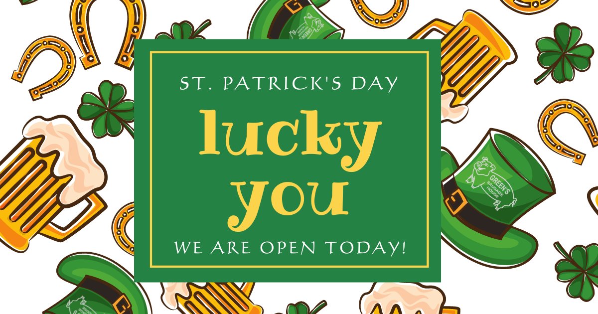 GreensSausage's tweet photo. GREEN is definitely our favorite color. And St. Patrick's Day is the best GREEN holiday there is! Stop in today and stock up on all your favorites. https://t.co/fjpuBEMlGf
