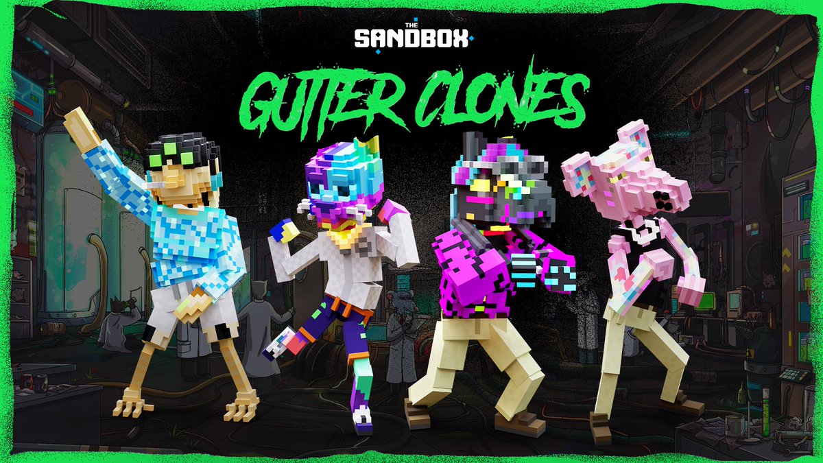 TheSandboxNFTs's tweet image. #GangGang - newly minted Gutter Clones are now ready to be deployed in the #metaverse

Head to sandbox.game/avatars to bridge yours NOW! @GutterCatGang