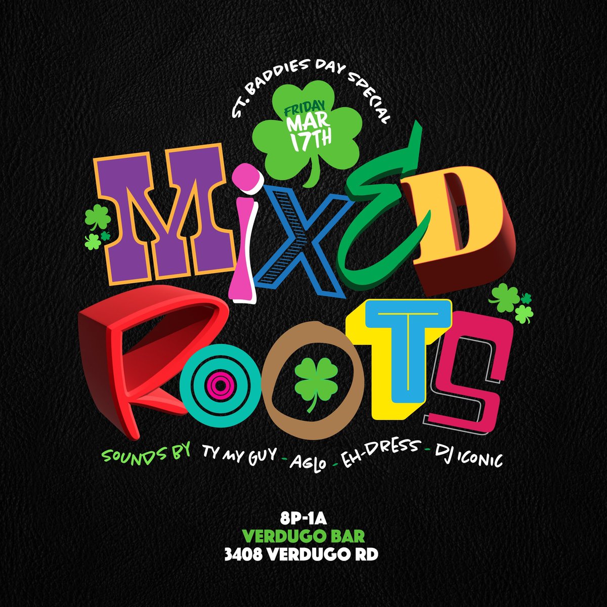 ehdresss's tweet photo. TONIGHT! St. Patrick’s Day celebrations w/ the Mixed Roots Crew providing sound! 📍 Glassell Park, CA https://t.co/JoLEESgXFe