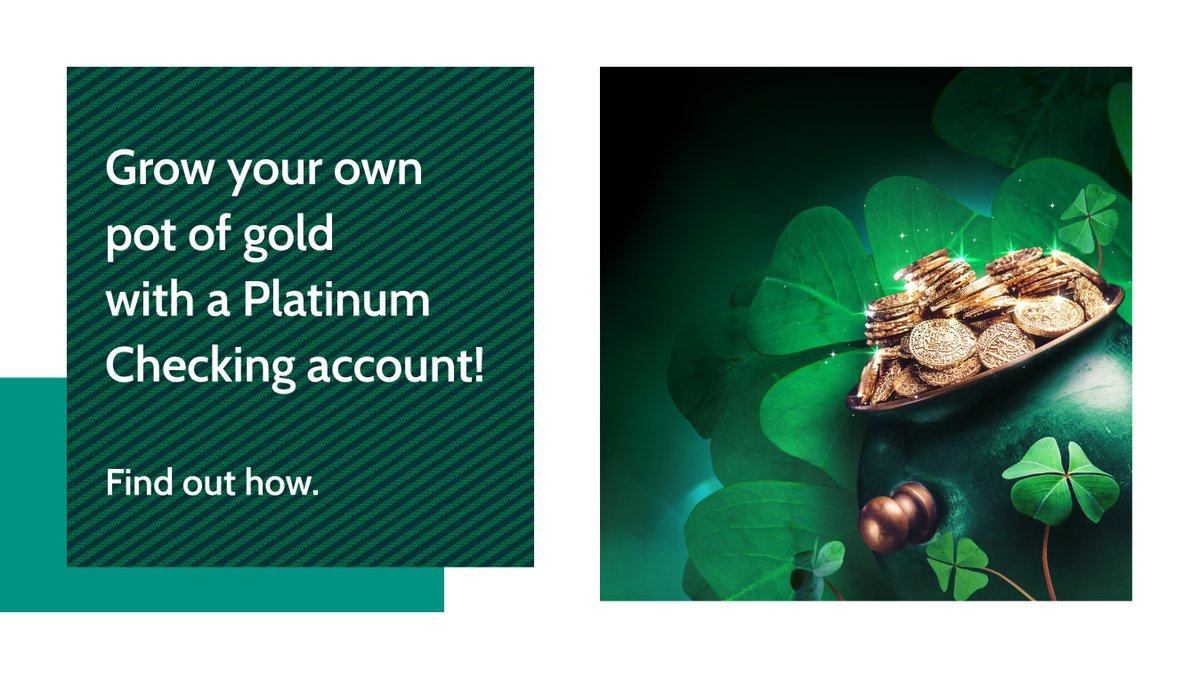 GardenSavings's tweet image. You don't need the luck of the Irish to access GSFCU's Platinum #CheckingAccount.

Earn up to 4.07% APY to grow your pot of gold all year long! lkcs.co/2IHG84g