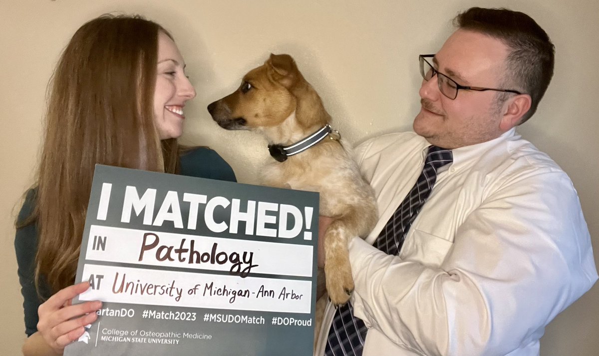 I bleed green as a #SpartanDO, but today I get to say #GoBlue 💙💚@UMichPath #Match23 #PathTwitter #PathMatch2023 #DOProud  #MSUDOMatch @MatchToPath @Path_SIG @CPathig @MSU_Osteopathic