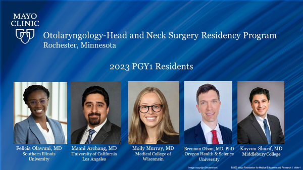 Mayo Clinic ENT (@mayoclinicent) on Twitter photo Join us in welcoming the residency class of 2023!!
Congratulations, Dr. Felicia Olawuni, Dr. Maani Archang, Dr. Molly Murray, Dr. Brennan Olson, and Dr. Kayvon Sharif. Welcome to the team ๐คฉ
#MatchDay2023 #MedStudentTwitter <a href="/MayoClinic/">Mayo Clinic</a> <a href="/Inside_TheMatch/">Inside The Match</a> Join us in welcoming the residency class of 2023!!
Congratulations, Dr. Felicia Olawuni, Dr. Maani Archang, Dr. Molly Murray, Dr. Brennan Olson, and Dr. Kayvon Sharif. Welcome to the team ๐คฉ
#MatchDay2023 #MedStudentTwitter <a href="/MayoClinic/">Mayo Clinic</a> <a href="/Inside_TheMatch/">Inside The Match</a>