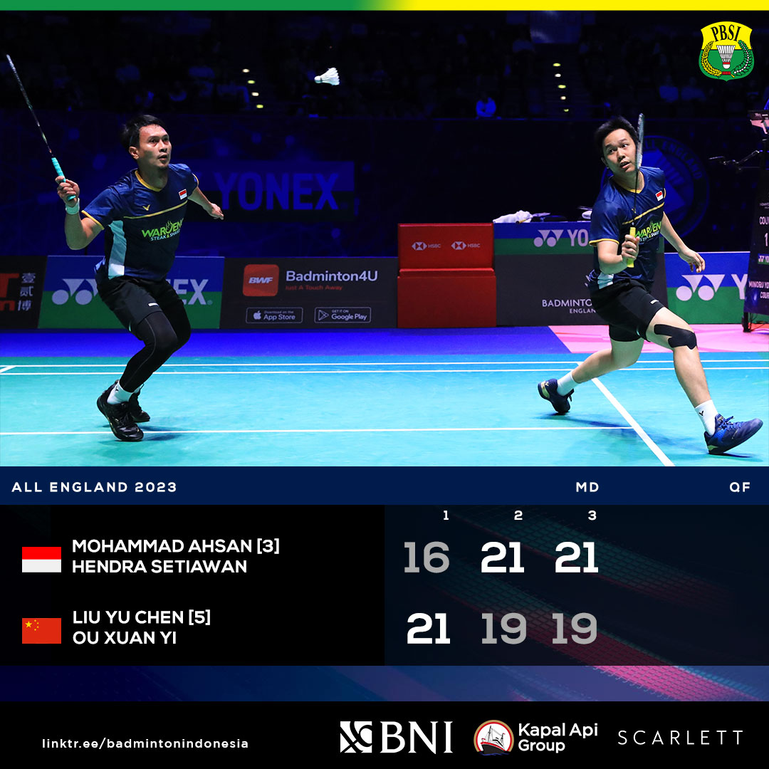 Keluar dari tekanan di saat yang tepat. Ahsan/Hendra teruskan langkah ke babak semifinal! Luar biasa! 🔥

#AllEngland2023