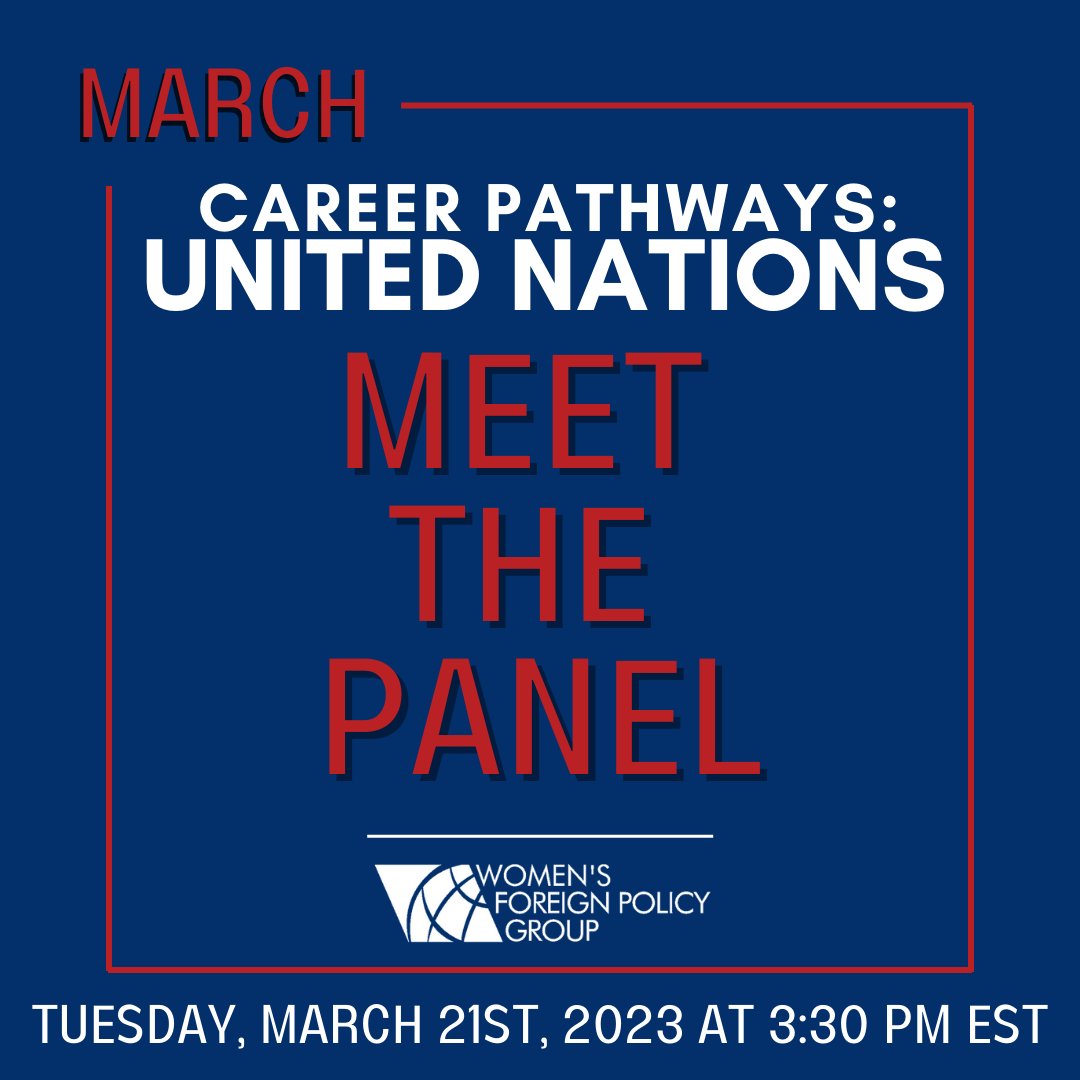 wfpg's tweet photo. WFPG is excited to introduce the first set of panelists for our newest mentoring initiative: Career Pathways! This month, we will focus on Careers at the United Nations.
#wfpg #mentoring #womenleaders #foreignpolicy #success #professionaldevelopment https://t.co/2sTWtz2Sxr