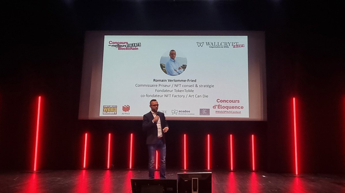 Wallcrypt (@wallcrypt) on Twitter photo Pour terminer, Romain VERLOMME-FRIED, <a href="/TokenToMe/">Romain Verlomme-Fried</a>, Commissaire Priseur & co-fondateur d’<a href="/NFTFactory/">TOM O</a>, nous donnera sa définition de la Blockchain.
#Crypto #NFT #crypto #event #Web3pitchcontest <a href="/Web3Virtuality/">Virtuality Web3 Summit</a> <a href="/AFPAO_Fr/">AFPAO</a> Pour terminer, Romain VERLOMME-FRIED, <a href="/TokenToMe/">Romain Verlomme-Fried</a>, Commissaire Priseur & co-fondateur d’<a href="/NFTFactory/">TOM O</a>, nous donnera sa définition de la Blockchain.
#Crypto #NFT #crypto #event #Web3pitchcontest <a href="/Web3Virtuality/">Virtuality Web3 Summit</a> <a href="/AFPAO_Fr/">AFPAO</a>