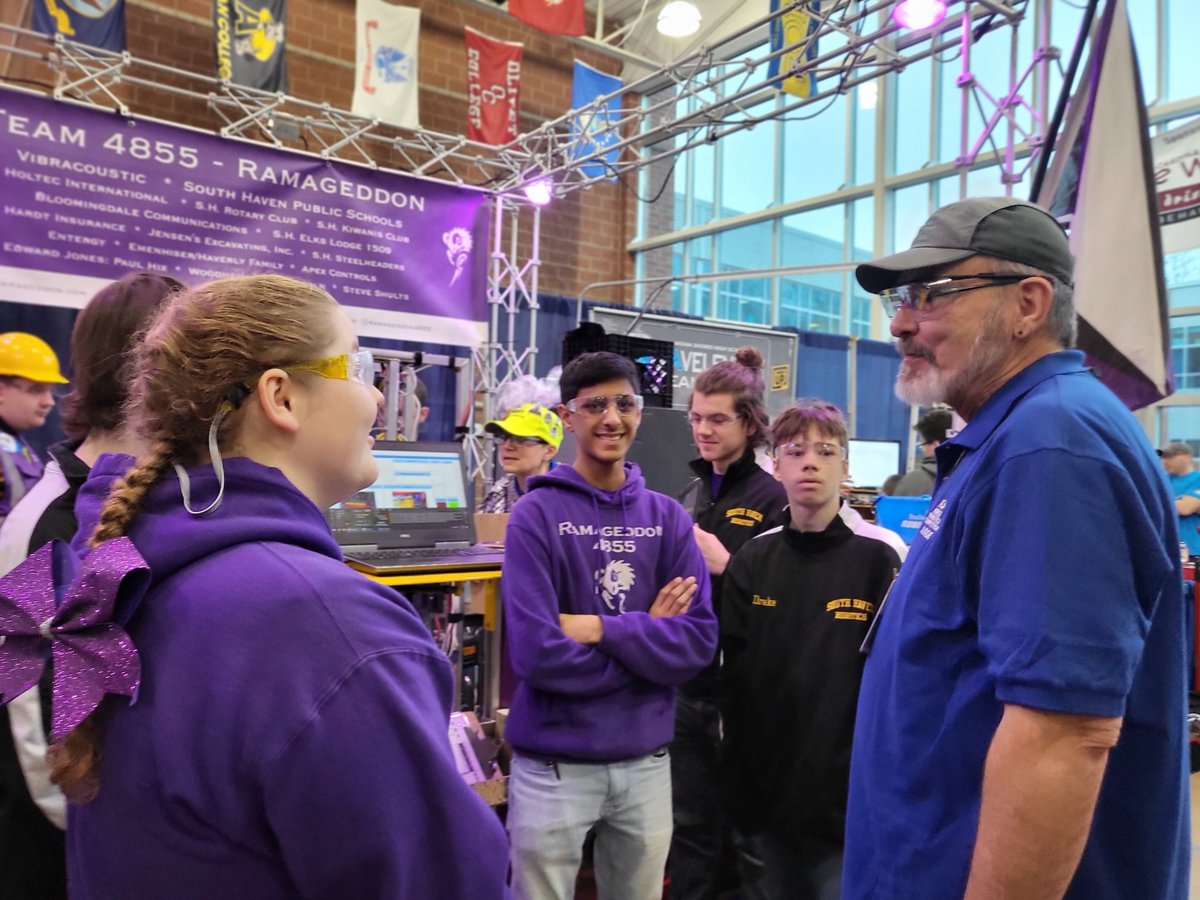 Ramageddon4855's tweet photo. It's day 1 of the Muskegon District Event, and we're charged up! Our Impact and Dean's List interviews went well. Now let's have some fun on the competition field! https://t.co/IOA77ppQzB
