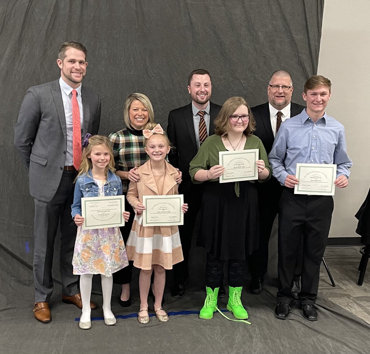 PrincipalWoll's tweet photo. What a special morning recognizing the top students in the Kaskaskia Region at the Illinois Principal Association Student Recognition Breakfast!  Students from 51 schools were recognized and celebrated at Greenville University. Congrats to Brie Deters!!! 🧡🖤🧡 #wesclinwarriors https://t.co/K4H30ai42V