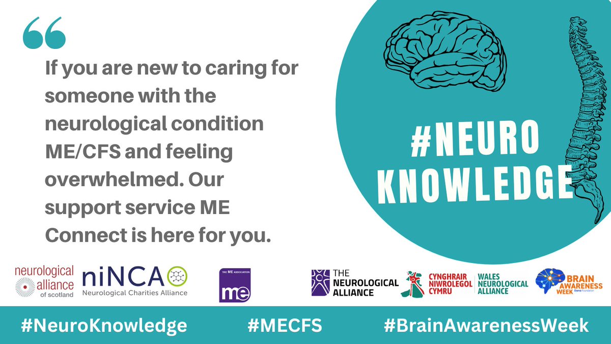 MEAssociation's tweet photo. If you are new to caring for someone with the neurological condition ME/CFS and feeling overwhelmed. Our support service ME Connect is here for you.
#MEConnect details:
https://t.co/hVMyb33gLj
#pwME #MECFS #MyalgicE #LongCovid #PASC #NeuroKnowledge #BrainAwarenessWeek https://t.co/CwdsUfwG9X