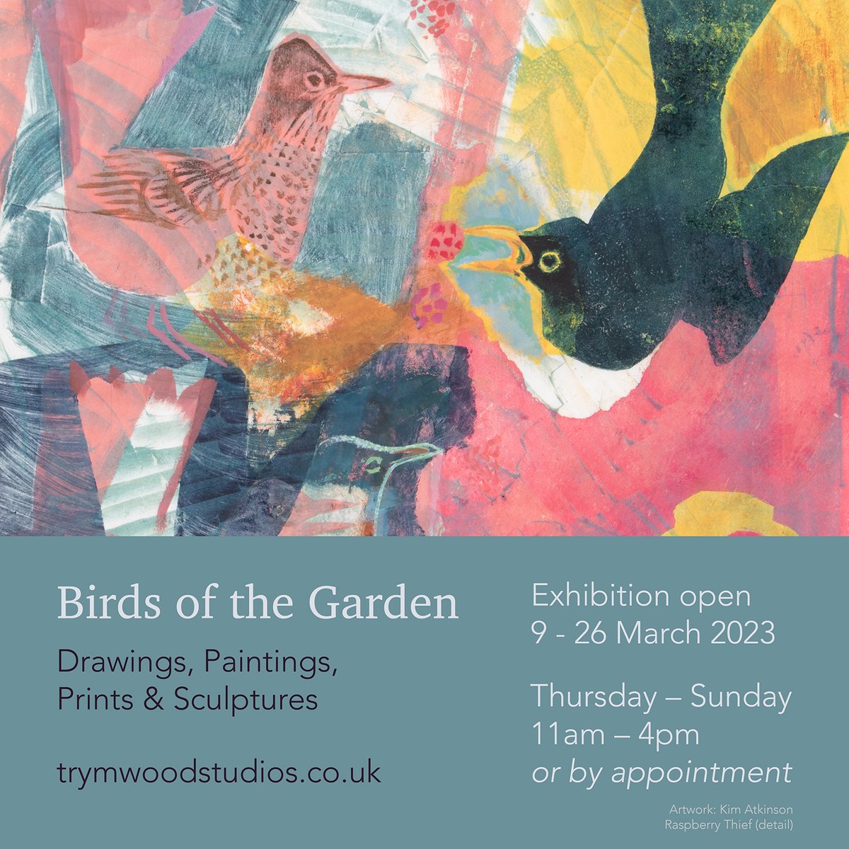 For those of you who are unable to visit our current exhibition ‘Birds of the Garden’ details below👇
the Online Catalogue  is now on our website.