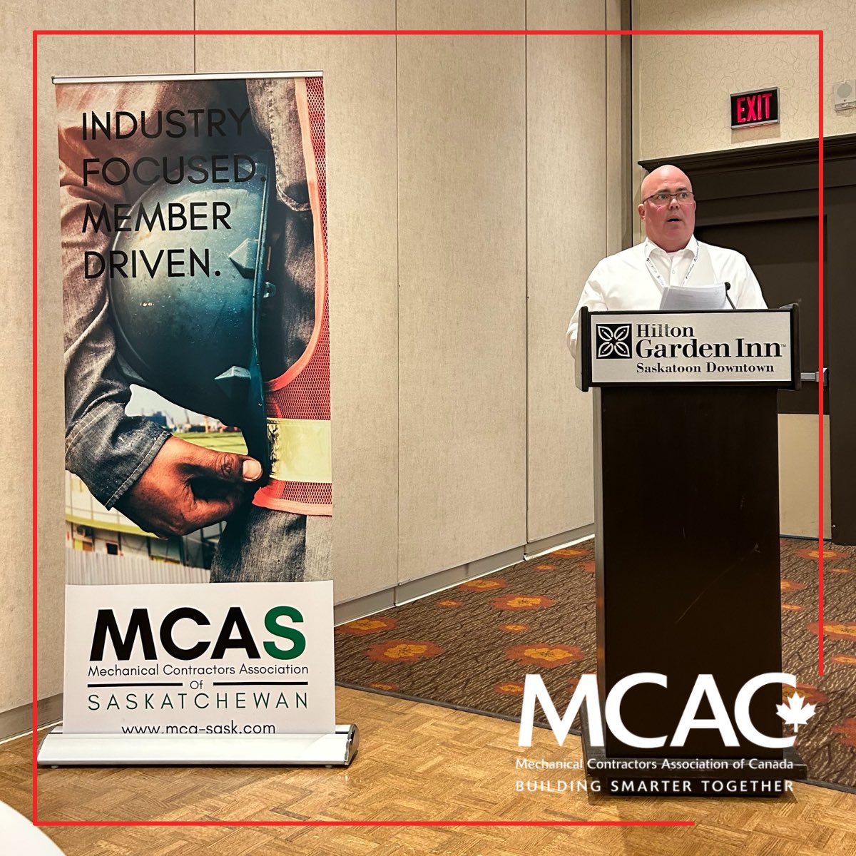 CANMechanical's tweet photo. “We continue to discuss the need for systemic change…to increase the perceived value of our trades and our sector, particularly as a career of choice,” MCA Canada President Derek Ermen told the @mca_sask AGM.

#BuildingSmarterTogether https://t.co/398xvPWbLL