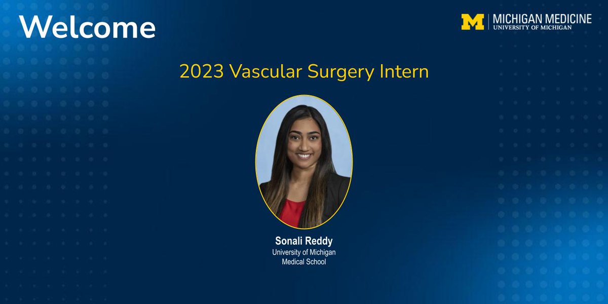 The Michigan Medicine Department of Vascular Surgery is thrilled to welcome Sonali Reddy to our program! Congratulations! #MatchDay2023
