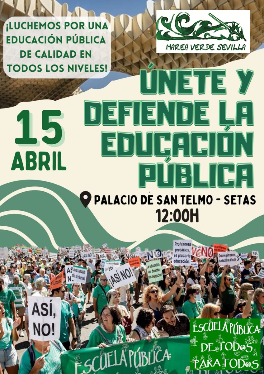 España, entre los países con menos  escuela pública y más concertada.
 
Andalucía (PP) rechaza una ILP con+- 50.000 firmas para bajar la ratio. 

Se recortan refuerzos, sigue el 2x1 en docentes para ahorrar y se siguen cerrando líneas. 
El PP que si el PSOE, el PSOE que si el PP.