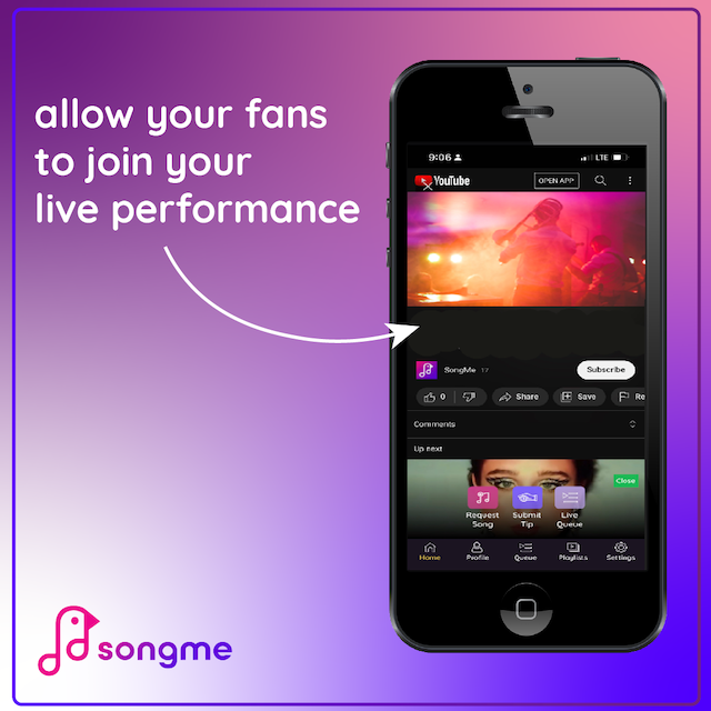 Songmeapp's tweet photo. The SongMe app makes it easy to share the joy of live music! With just a simple link to your live performance, your fans can join you and be part of the show wherever they are. https://t.co/OLAjbsTXeV