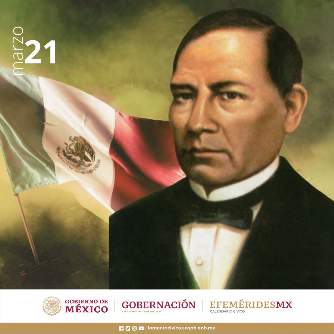 EFEMERIDESMX's tweet photo. 21 | 1806. Aniversario del nacimiento de Benito Juárez. Hoy nuestra Bandera 🇲🇽 se iza a toda asta. #CalendarioCívico https://t.co/Yj9csTygPs